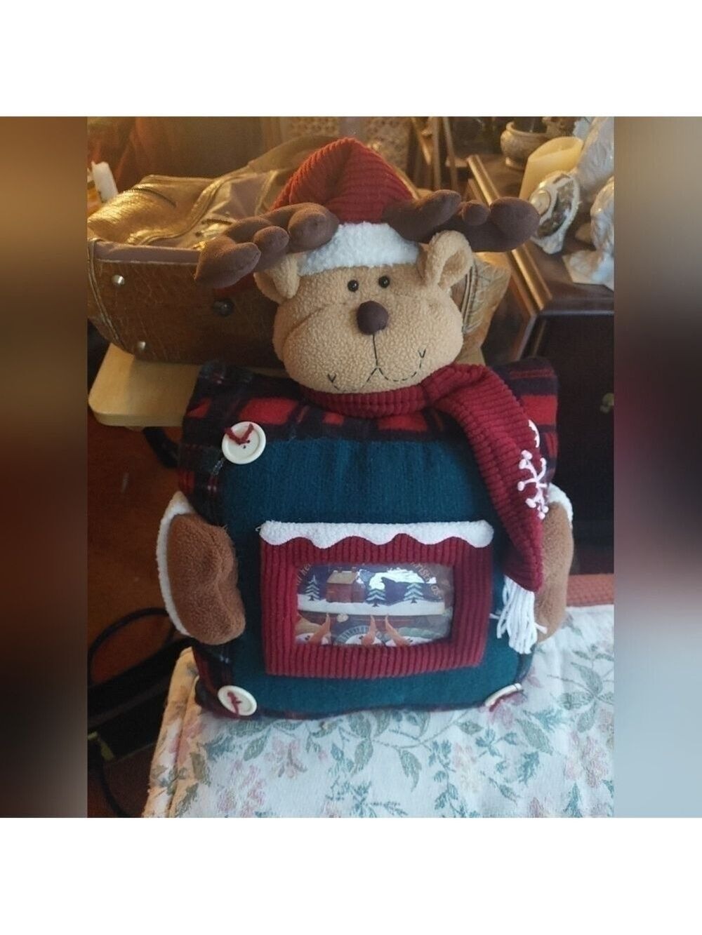 Vintage* Teddy Bear Cushion with Pocket Window